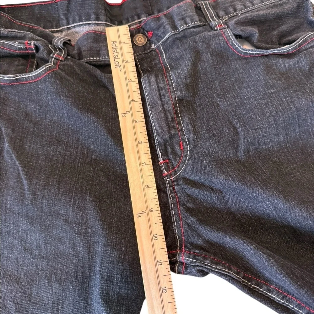 Qruel Jeans 38x32 Men’s Black Wash Straight Fit Denim Rap Rainbow Y2K VTG